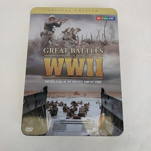 Great Battles of WWII - DVD 2009, Collectors Tin Box Set, 3 discs, War History - Picture 1 of 8